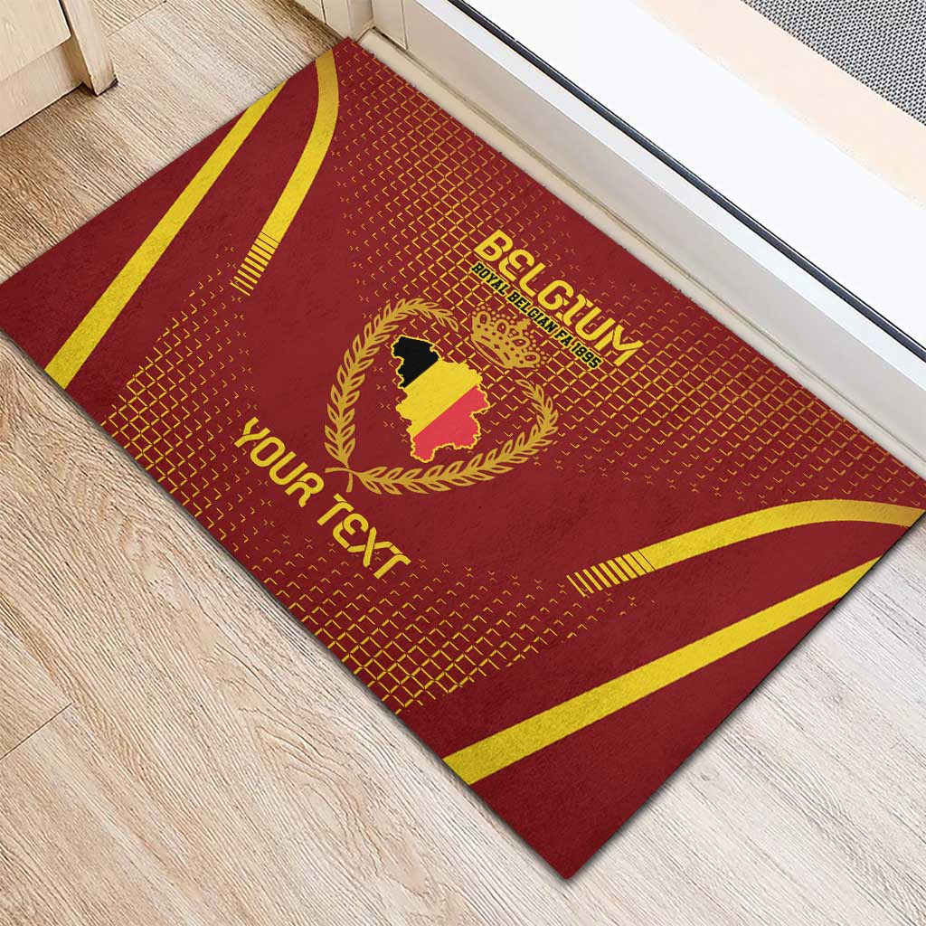 Custom Belgium Football Rubber Doormat Royal Belgian 1895 with Map Style - Wonder Print Shop