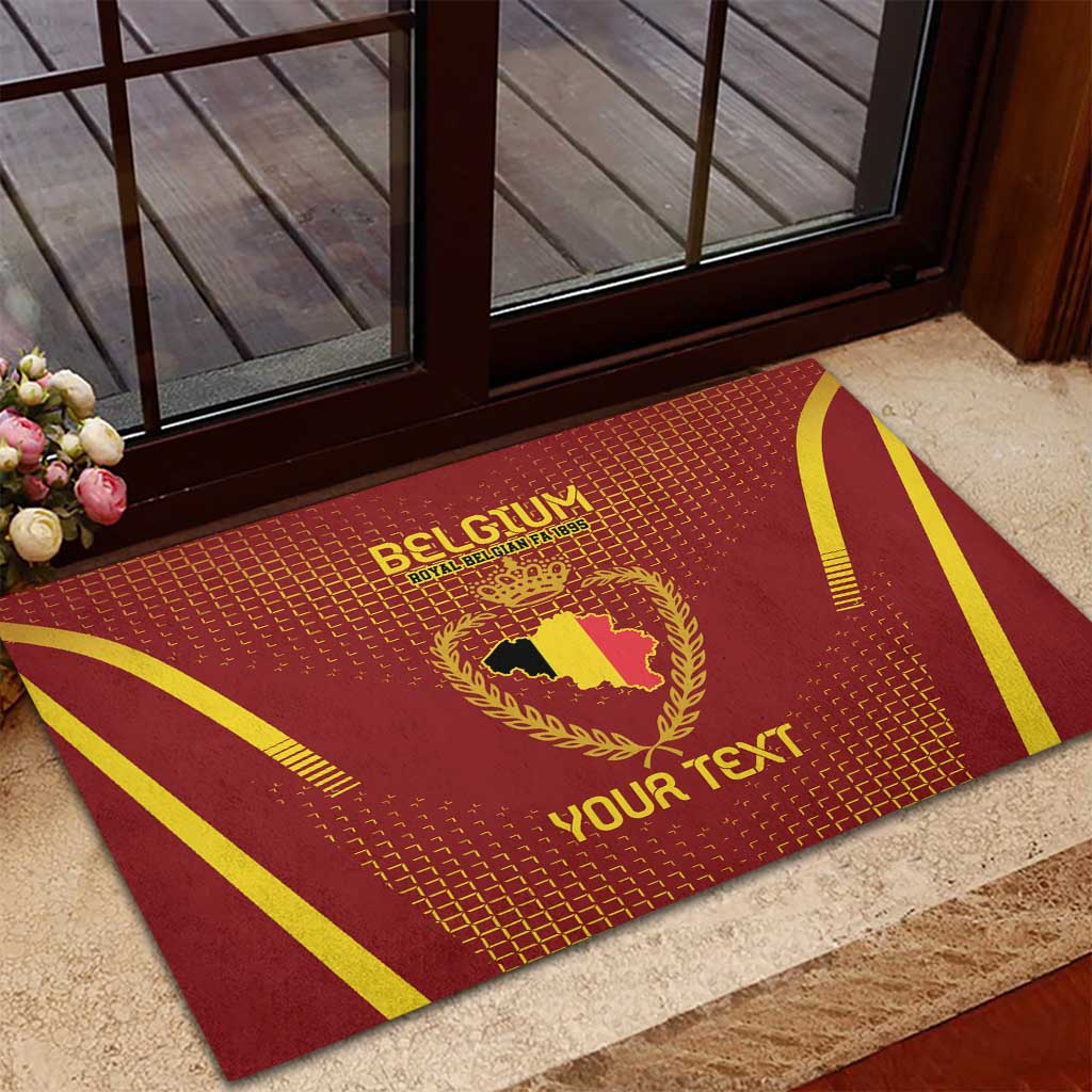 Custom Belgium Football Rubber Doormat Royal Belgian 1895 with Map Style - Wonder Print Shop