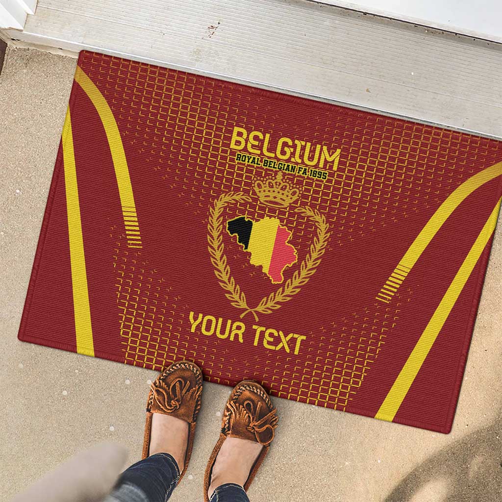 Custom Belgium Football Rubber Doormat Royal Belgian 1895 with Map Style - Wonder Print Shop