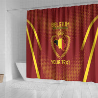 Custom Belgium Football Shower Curtain Royal Belgian 1895 with Map Style