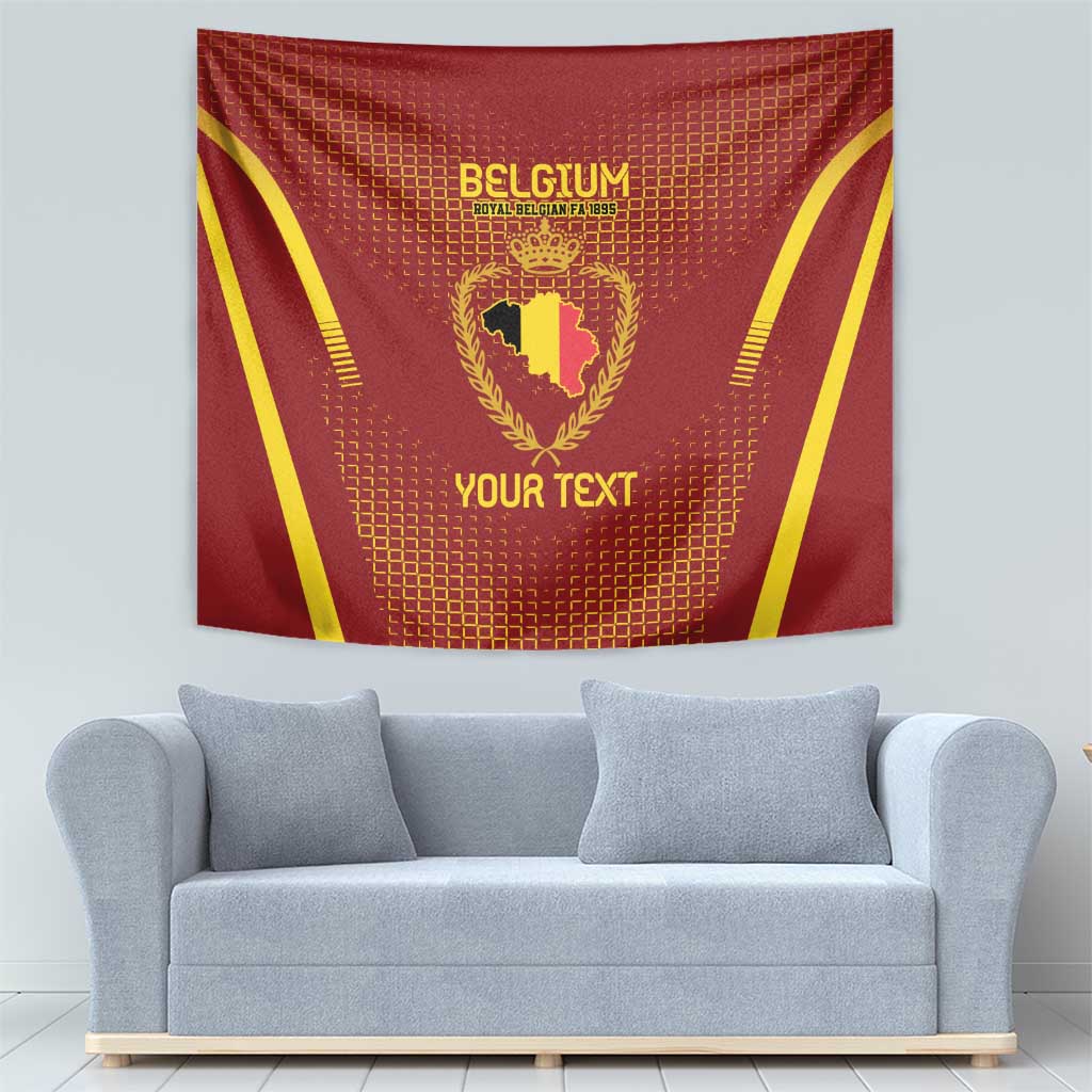 Custom Belgium Football Tapestry Royal Belgian 1895 with Map Style - Wonder Print Shop