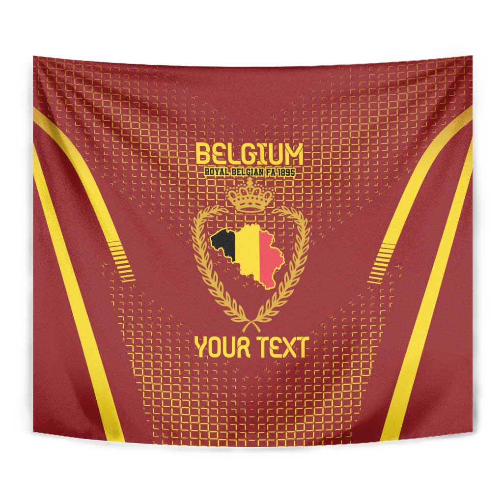 Custom Belgium Football Tapestry Royal Belgian 1895 with Map Style - Wonder Print Shop