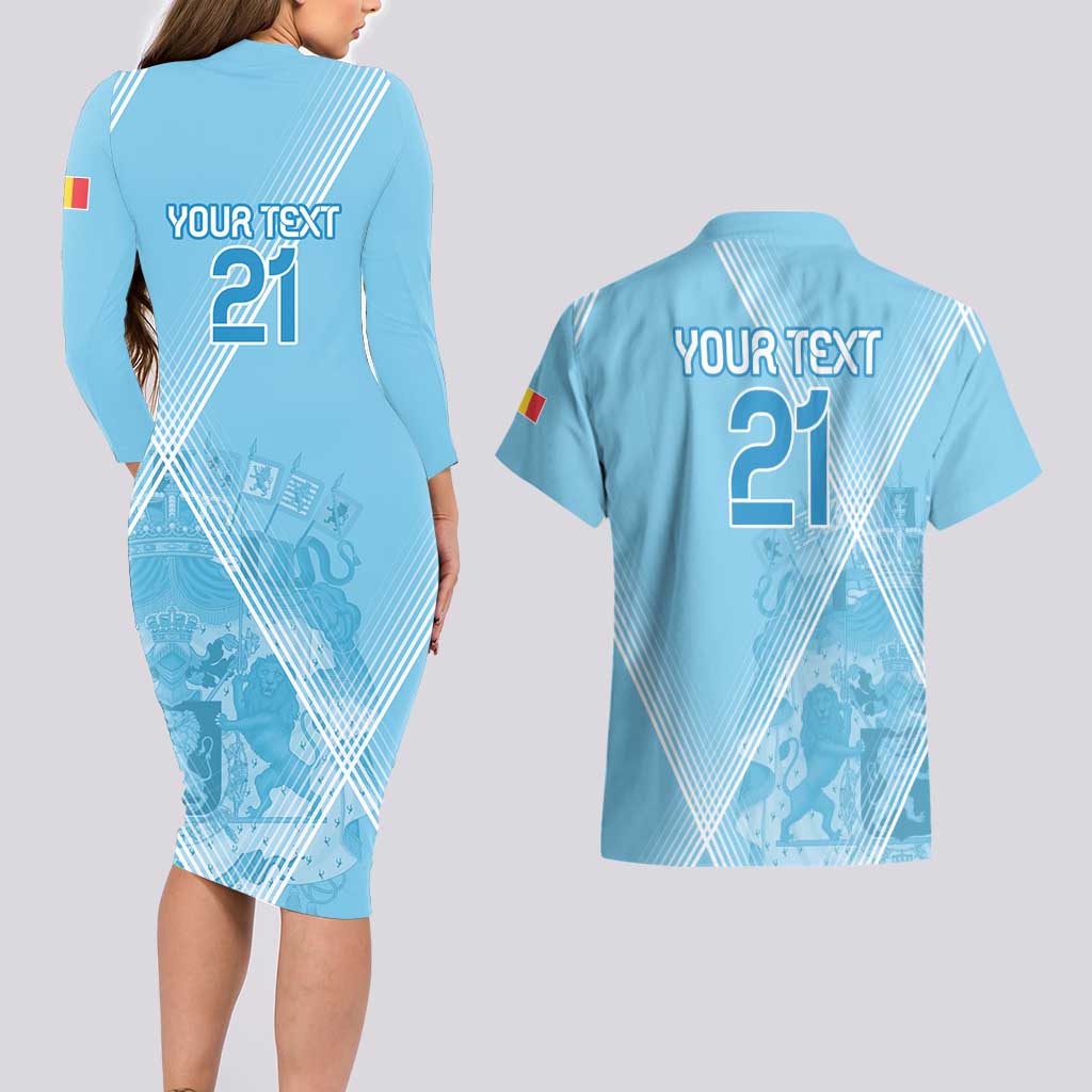 Custom Belgium 1895 Football Couples Matching Long Sleeve Bodycon Dress and Hawaiian Shirt De Rode Duivels Come Together LT9 - Wonder Print Shop