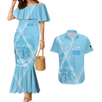 Custom Belgium 1895 Football Couples Matching Mermaid Dress and Hawaiian Shirt De Rode Duivels Come Together LT9 - Wonder Print Shop