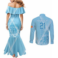 Custom Belgium 1895 Football Couples Matching Mermaid Dress and Long Sleeve Button Shirt De Rode Duivels Come Together