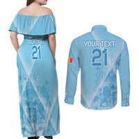 Custom Belgium 1895 Football Couples Matching Off Shoulder Maxi Dress and Long Sleeve Button Shirt De Rode Duivels Come Together LT9 - Wonder Print Shop