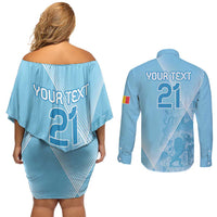 Custom Belgium 1895 Football Couples Matching Off Shoulder Short Dress and Long Sleeve Button Shirt De Rode Duivels Come Together LT9 - Wonder Print Shop