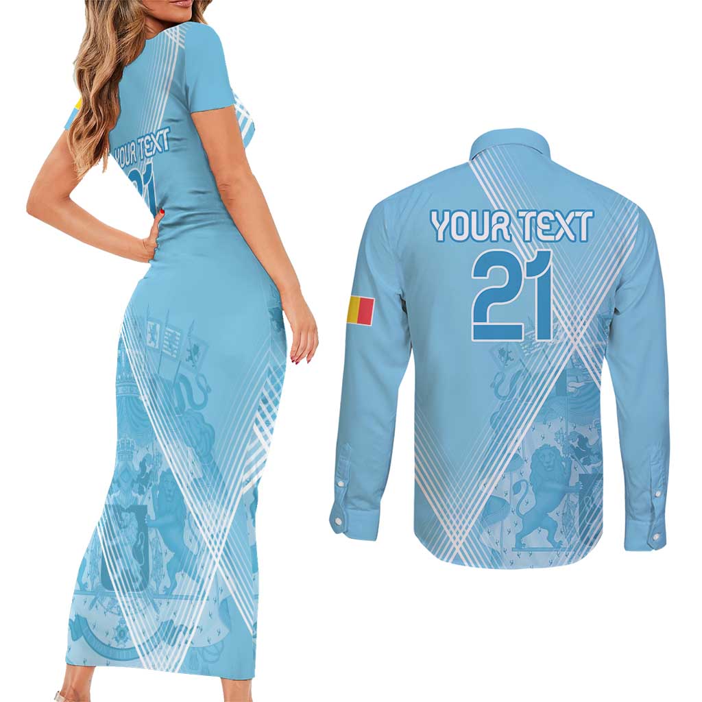 Custom Belgium 1895 Football Couples Matching Short Sleeve Bodycon Dress and Long Sleeve Button Shirt De Rode Duivels Come Together LT9 - Wonder Print Shop
