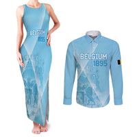 Custom Belgium 1895 Football Couples Matching Tank Maxi Dress and Long Sleeve Button Shirt De Rode Duivels Come Together LT9 - Wonder Print Shop