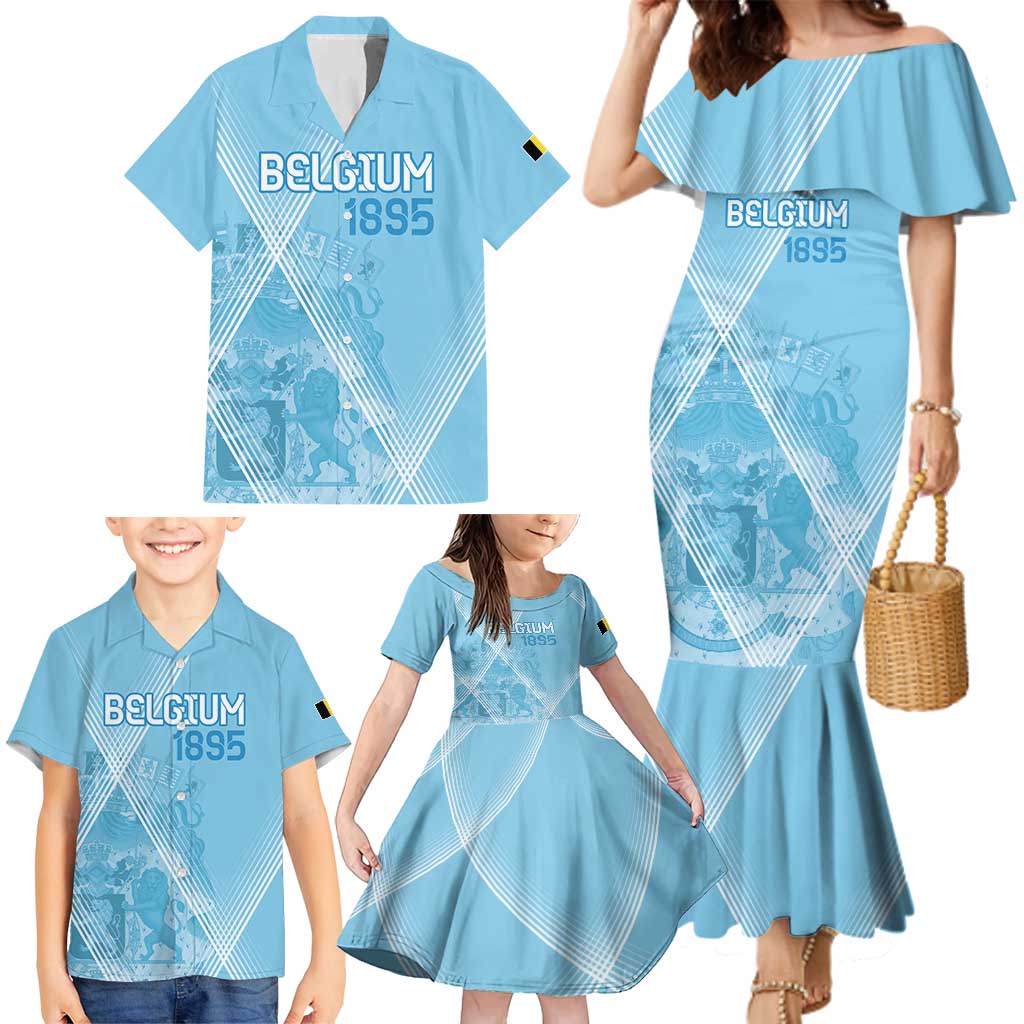 Custom Belgium 1895 Football Family Matching Mermaid Dress and Hawaiian Shirt De Rode Duivels Come Together LT9 - Wonder Print Shop