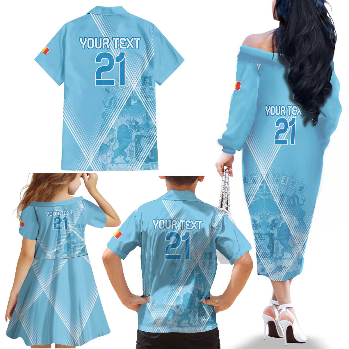 Custom Belgium 1895 Football Family Matching Off The Shoulder Long Sleeve Dress and Hawaiian Shirt De Rode Duivels Come Together - Wonder Print Shop