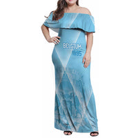 Custom Belgium 1895 Football Family Matching Off Shoulder Maxi Dress and Hawaiian Shirt De Rode Duivels Come Together LT9 - Wonder Print Shop