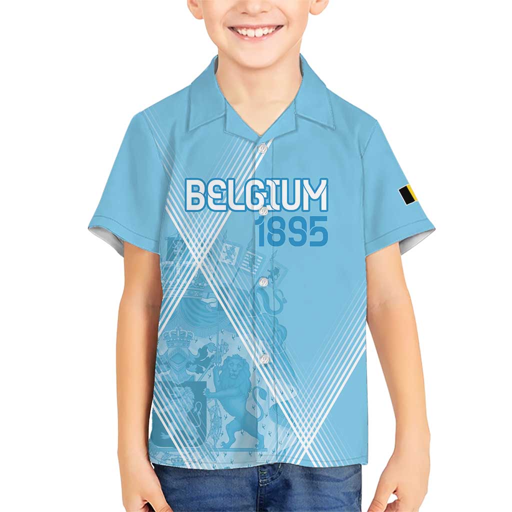 Custom Belgium 1895 Football Kid Hawaiian Shirt De Rode Duivels Come Together - Wonder Print Shop