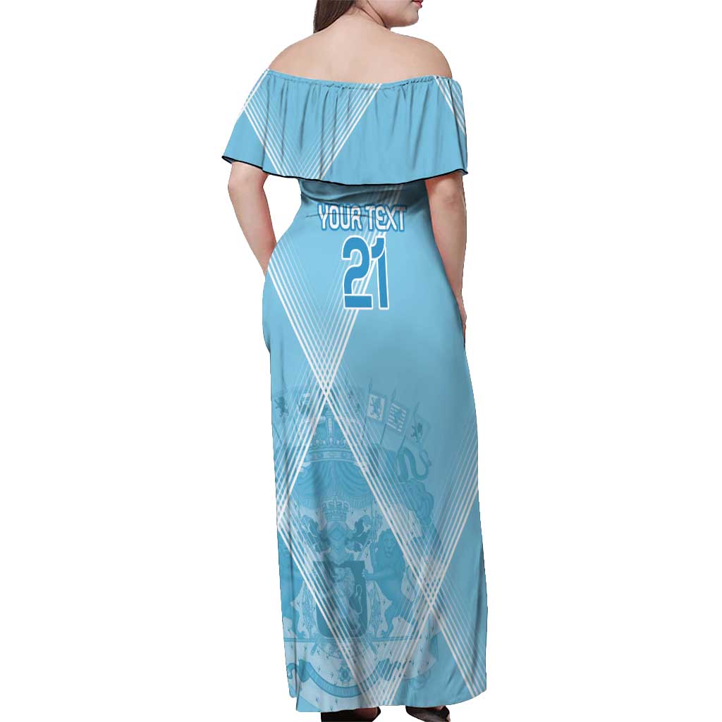 Custom Belgium 1895 Football Off Shoulder Maxi Dress De Rode Duivels Come Together - Wonder Print Shop