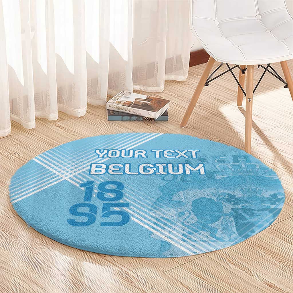 Custom Belgium 1895 Football Round Carpet De Rode Duivels Come Together
