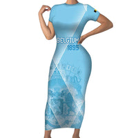 Custom Belgium 1895 Football Short Sleeve Bodycon Dress De Rode Duivels Come Together - Wonder Print Shop