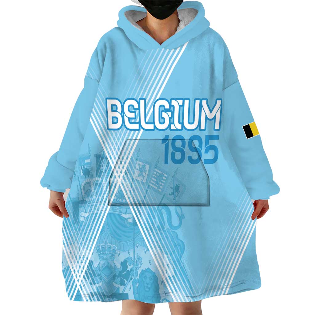 Custom Belgium 1895 Football Wearable Blanket Hoodie De Rode Duivels Come Together - Wonder Print Shop