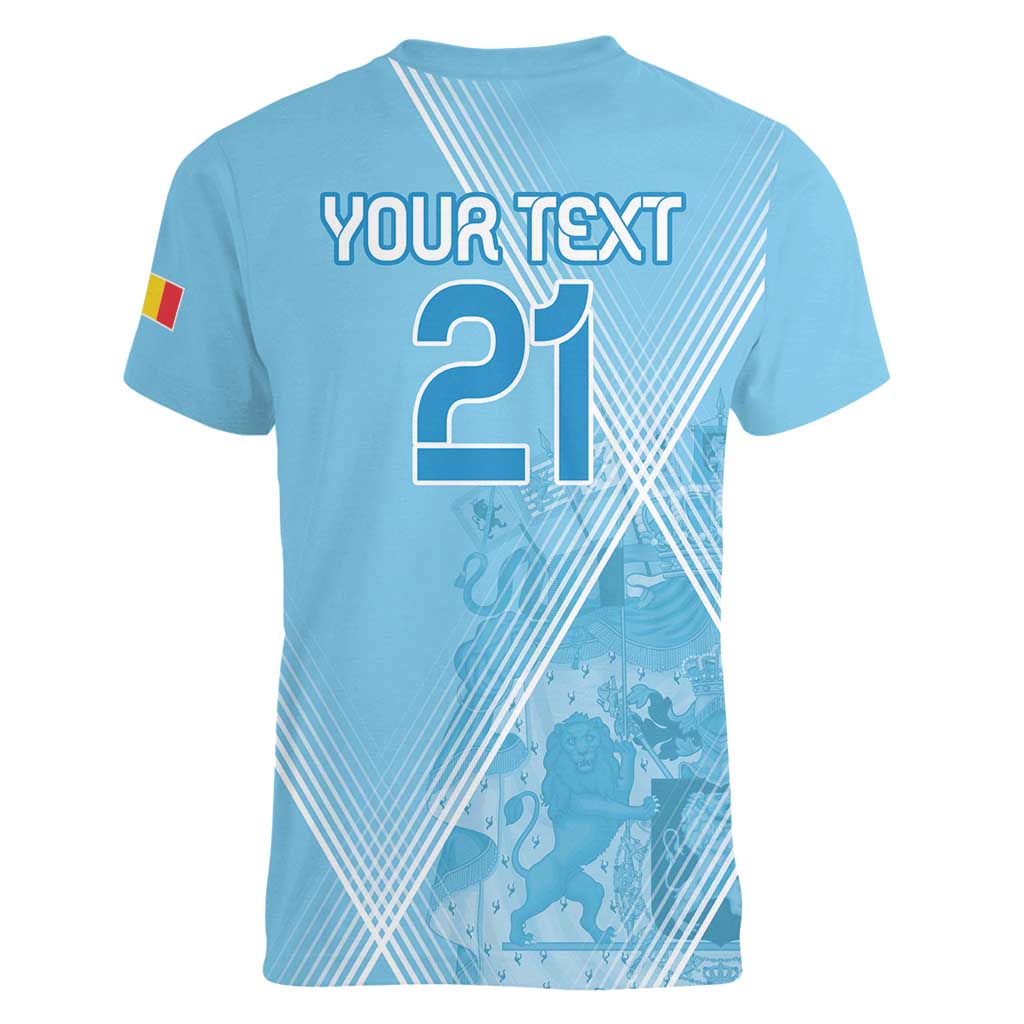 Custom Belgium 1895 Football Women V-Neck T-Shirt De Rode Duivels Come Together - Wonder Print Shop