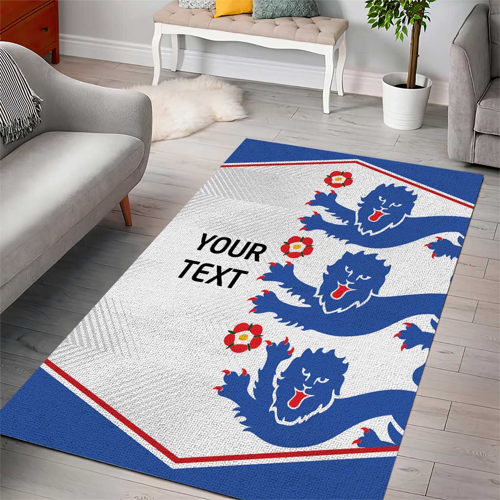 Custom England Football Area Rug Simple Triple Lions LT9 - Wonder Print Shop