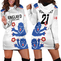 Custom England Football Hoodie Dress Simple Triple Lions - Wonder Print Shop