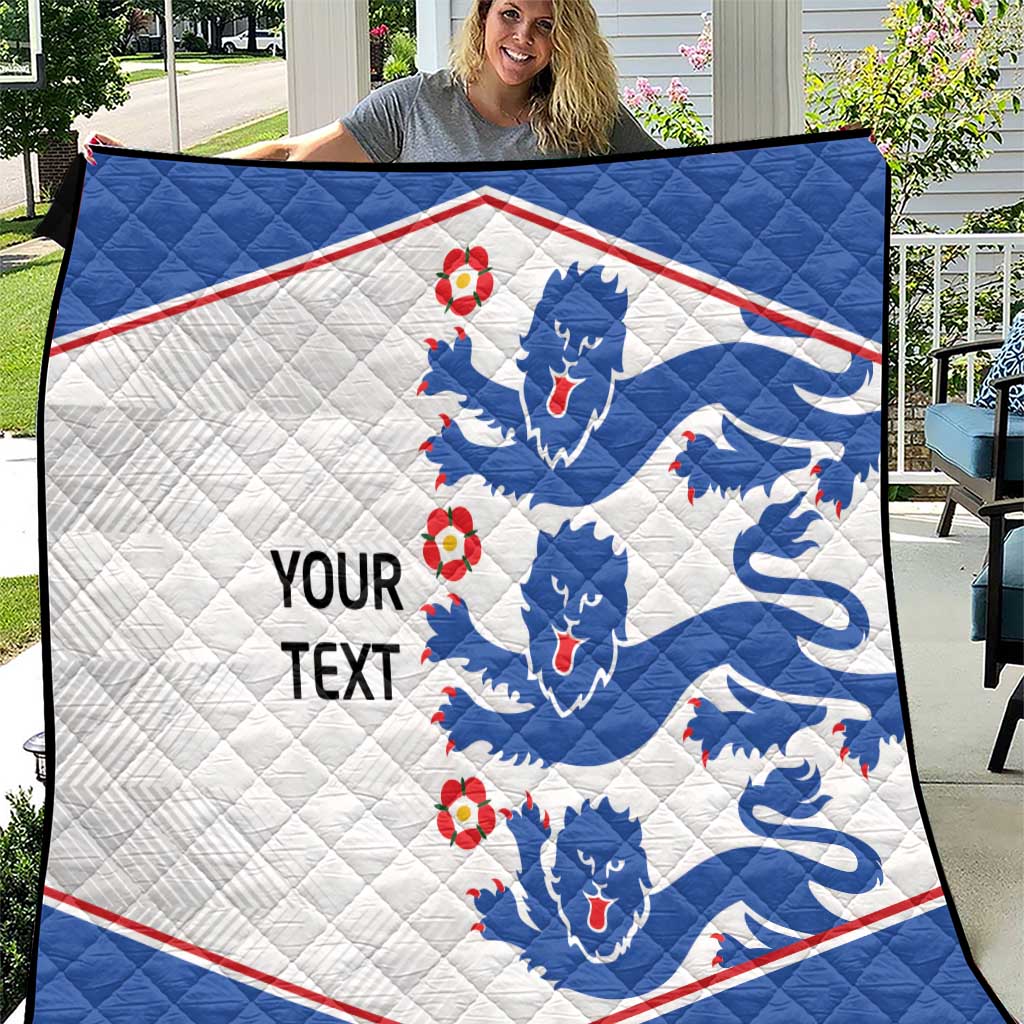 Custom England Football Quilt Simple Triple Lions - Wonder Print Shop