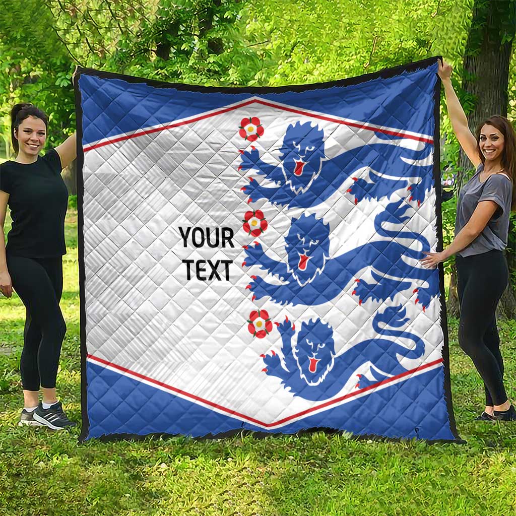 Custom England Football Quilt Simple Triple Lions - Wonder Print Shop
