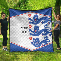 Custom England Football Quilt Simple Triple Lions - Wonder Print Shop