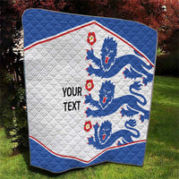 Custom England Football Quilt Simple Triple Lions - Wonder Print Shop