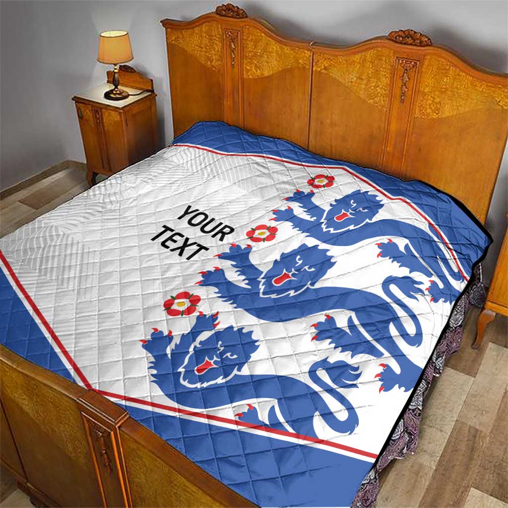 Custom England Football Quilt Simple Triple Lions - Wonder Print Shop
