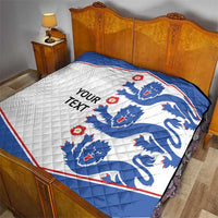 Custom England Football Quilt Simple Triple Lions - Wonder Print Shop