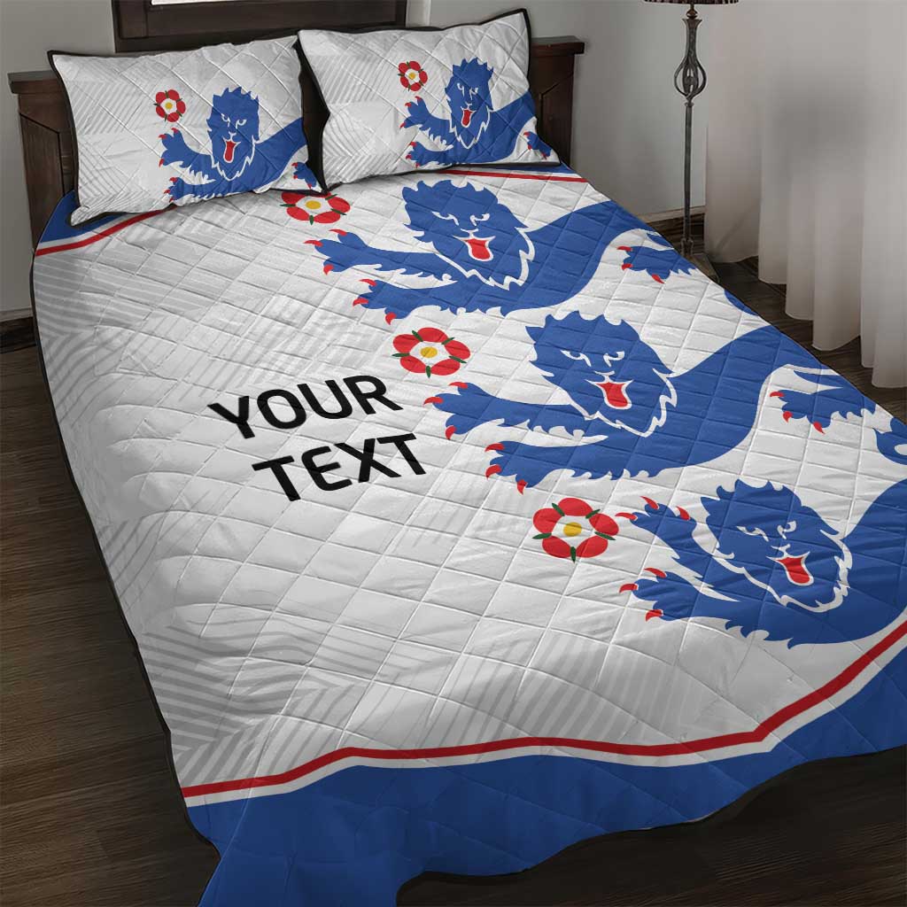 Custom England Football Quilt Bed Set Simple Triple Lions - Wonder Print Shop