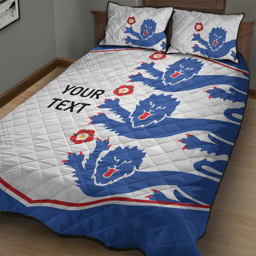 Custom England Football Quilt Bed Set Simple Triple Lions - Wonder Print Shop