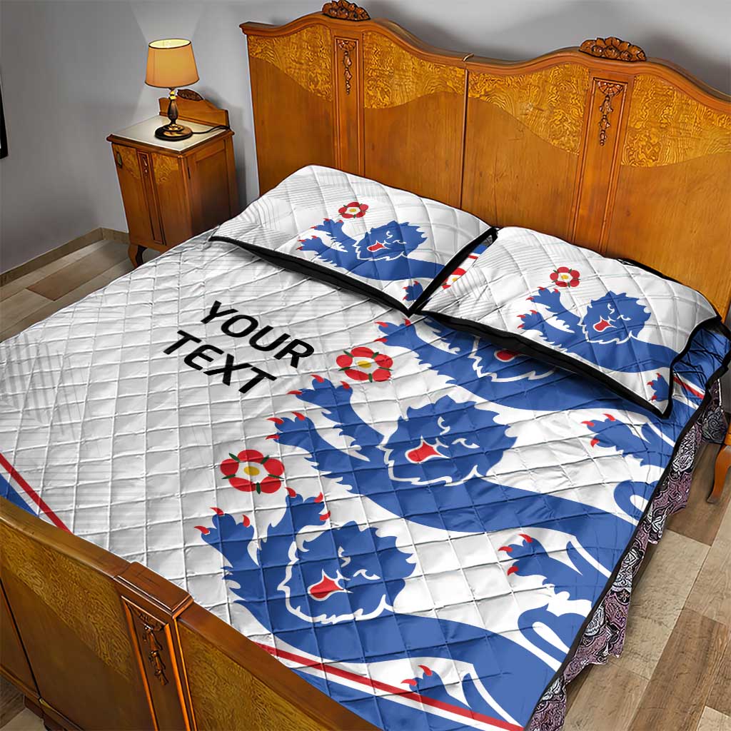 Custom England Football Quilt Bed Set Simple Triple Lions - Wonder Print Shop