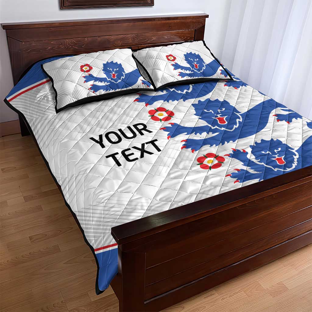 Custom England Football Quilt Bed Set Simple Triple Lions - Wonder Print Shop