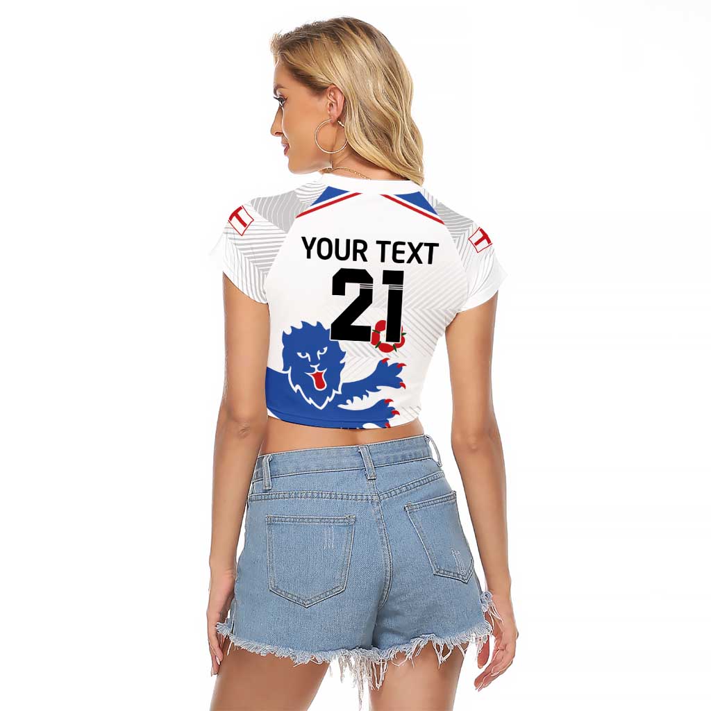 Custom England Football Raglan Cropped T Shirt Simple Triple Lions - Wonder Print Shop