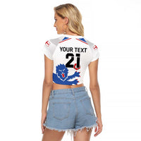 Custom England Football Raglan Cropped T Shirt Simple Triple Lions - Wonder Print Shop