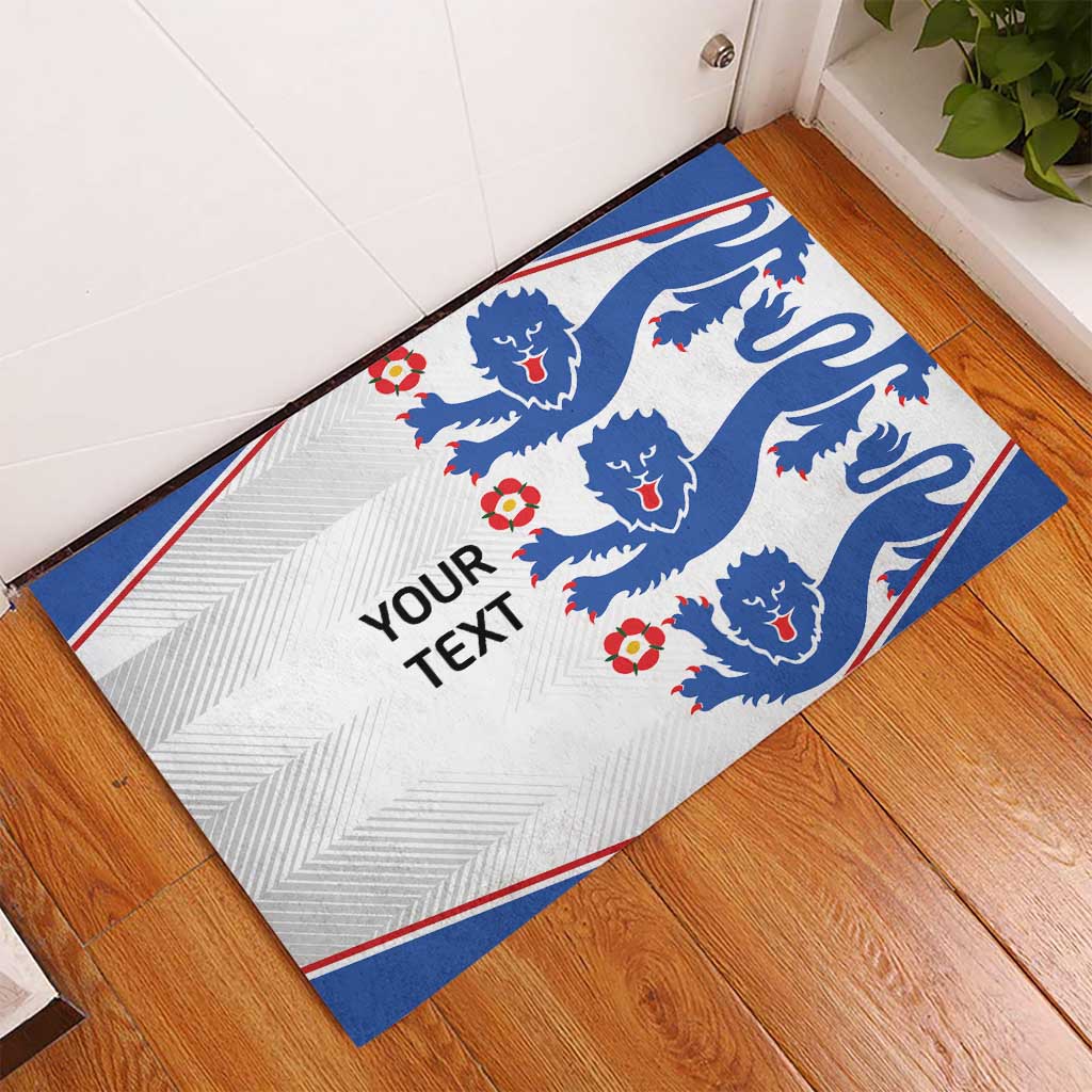 Custom England Football Rubber Doormat Simple Triple Lions - Wonder Print Shop