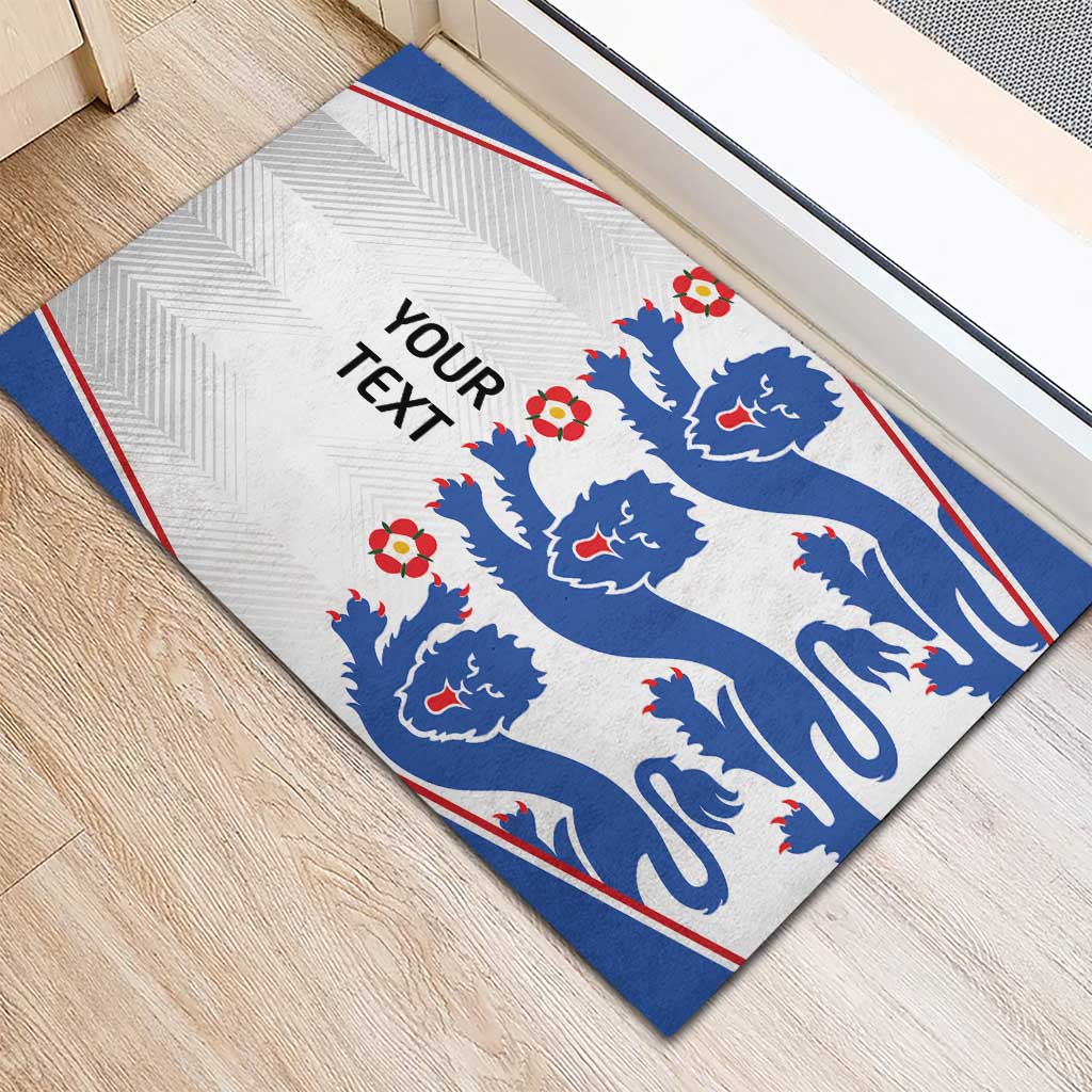 Custom England Football Rubber Doormat Simple Triple Lions - Wonder Print Shop