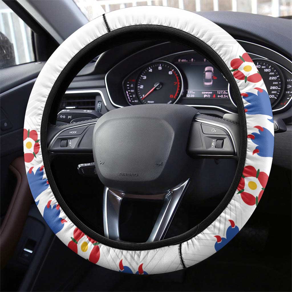England Football Steering Wheel Cover Simple Triple Lions - Wonder Print Shop