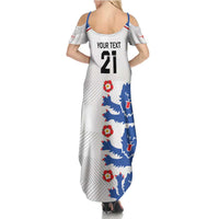 Custom England Football Summer Maxi Dress Simple Triple Lions - Wonder Print Shop