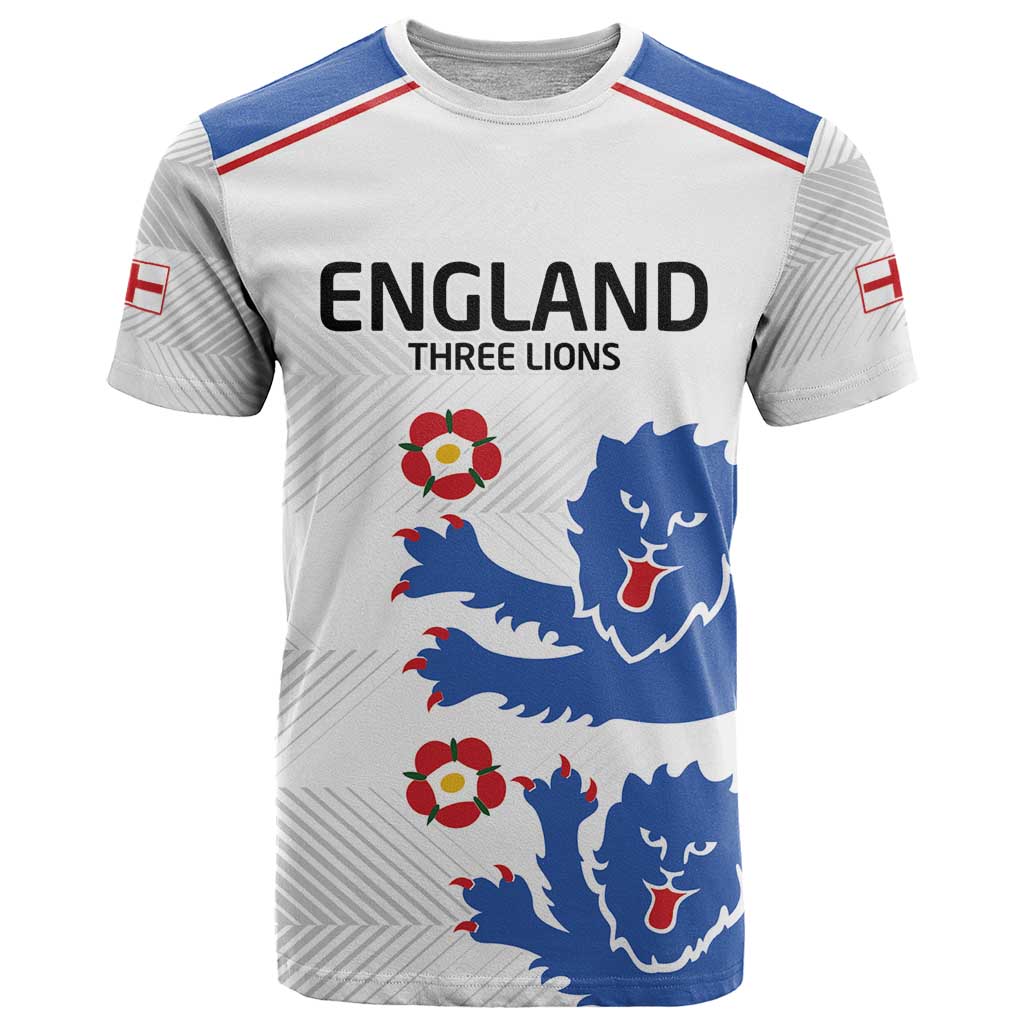 Custom England Football T Shirt Simple Triple Lions - Wonder Print Shop