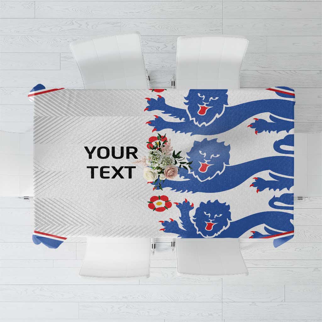 Custom England Football Tablecloth Simple Triple Lions - Wonder Print Shop