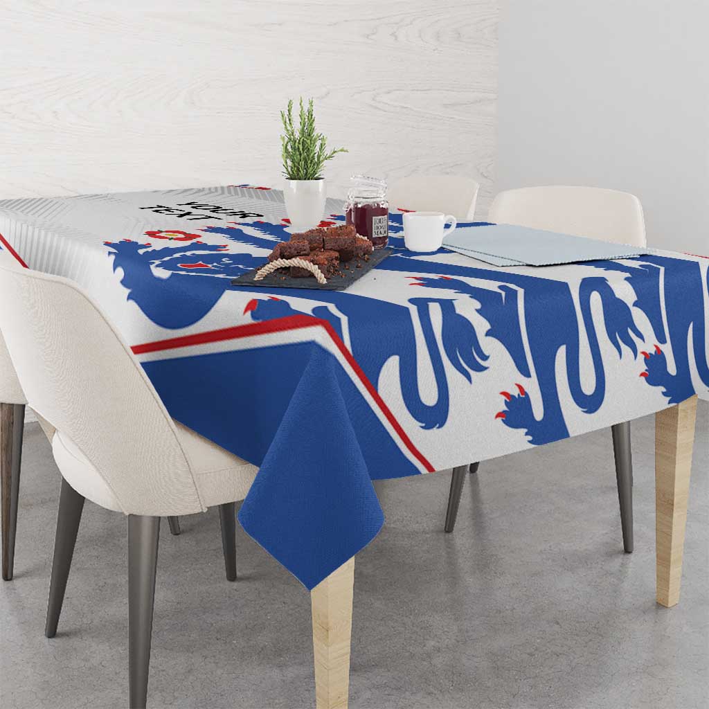 Custom England Football Tablecloth Simple Triple Lions - Wonder Print Shop
