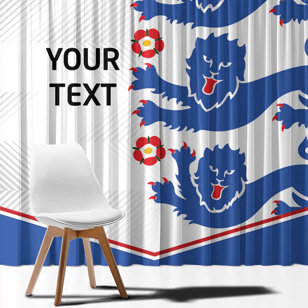 Custom England Football Window Curtain Simple Triple Lions - Wonder Print Shop