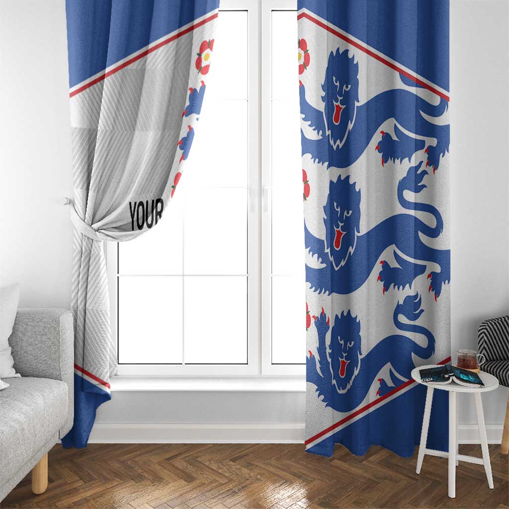 Custom England Football Window Curtain Simple Triple Lions - Wonder Print Shop