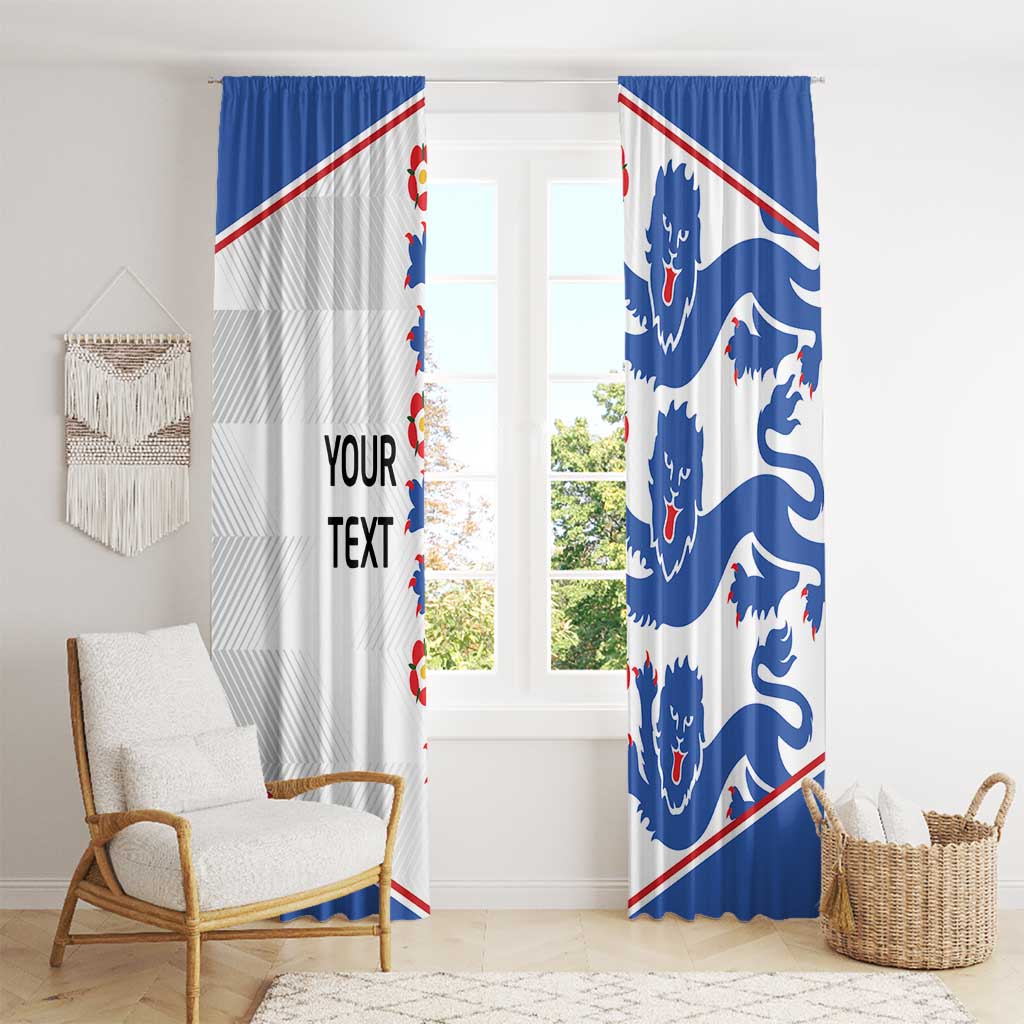 Custom England Football Window Curtain Simple Triple Lions - Wonder Print Shop