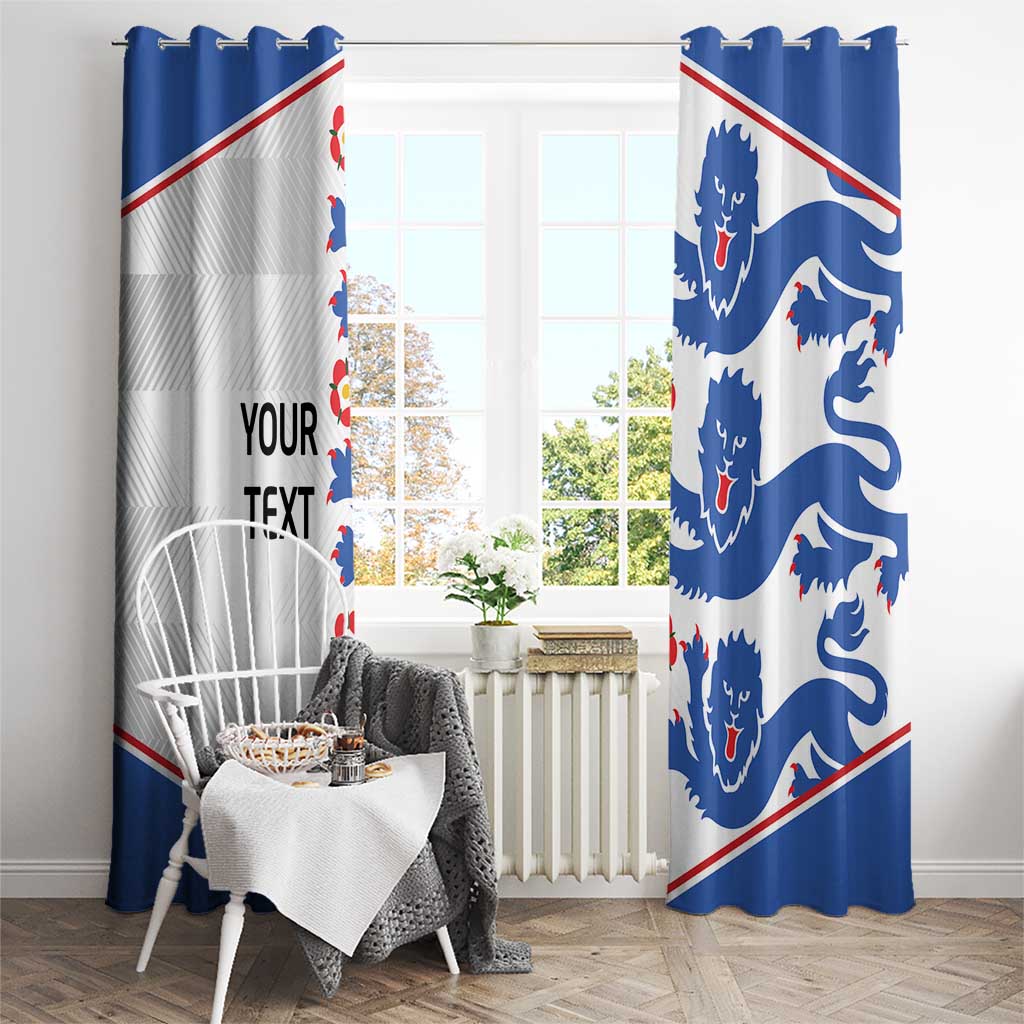 Custom England Football Window Curtain Simple Triple Lions - Wonder Print Shop