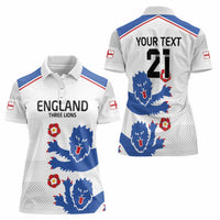 Custom England Football Women Polo Shirt Simple Triple Lions - Wonder Print Shop