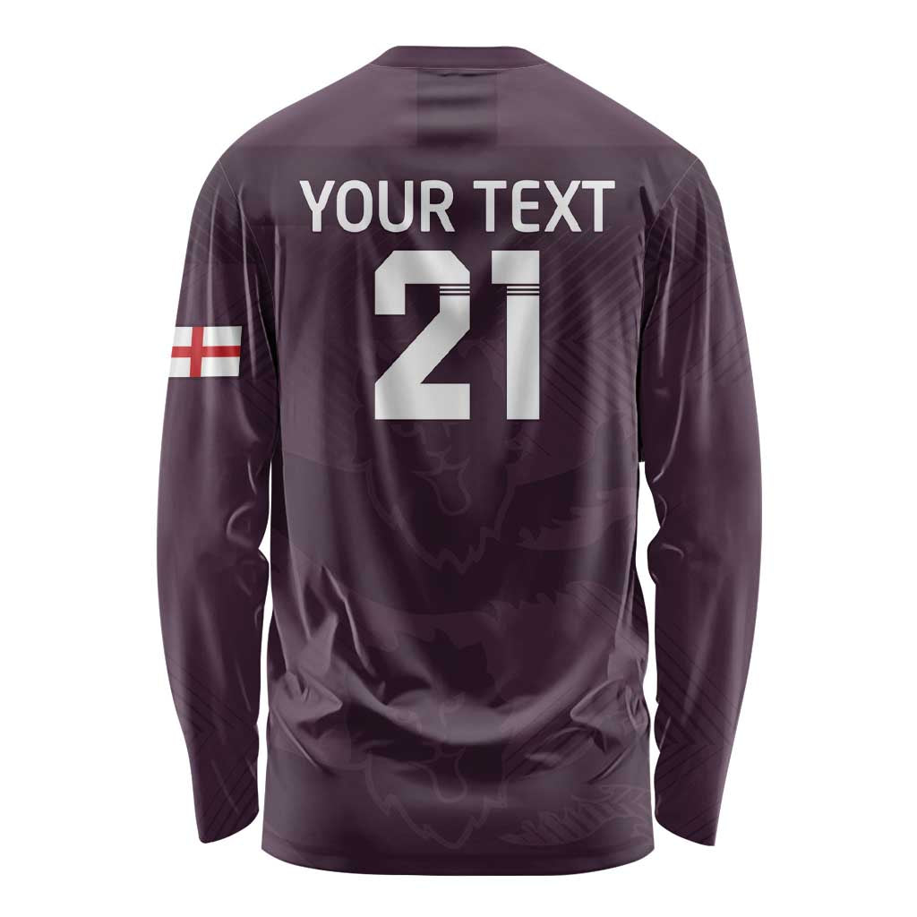 Custom England Football Long Sleeve Shirt Come On Champions - Wonder Print Shop