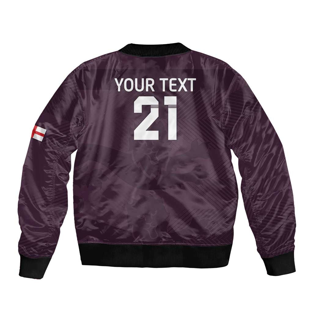 Custom England Football Sleeve Zip Bomber Jacket Come On Champions - Wonder Print Shop